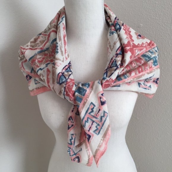 Axcess Accessories - Vintage Axcess Geometric Pattern Scarf-Italian Made